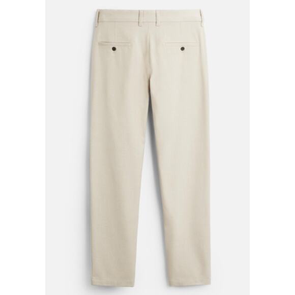Zara Mens Textured Stretch Chino Pants Beige Size 32 - Picture 1 of 5